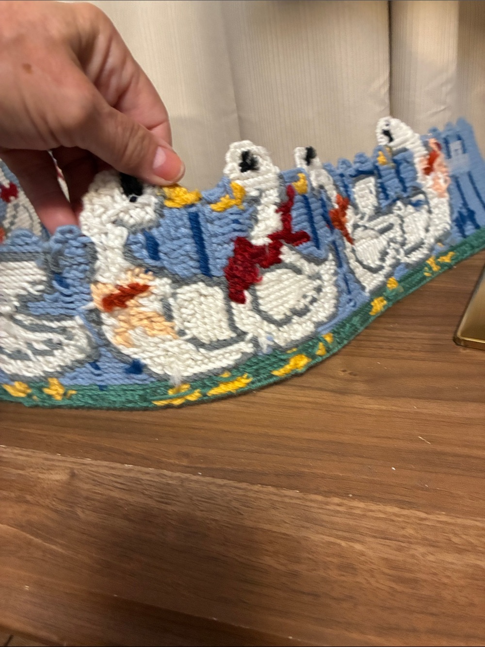 Grandma Core plastic canvas ducks Border Trim in Blue and White 35” long 5” tall - Picture 7 of 9